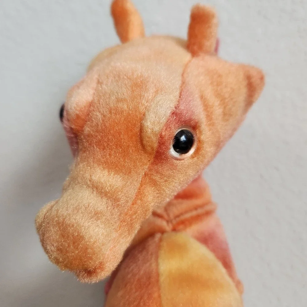 NEW VTG Y2K 90s K&M International Orange Yellow‎ Seahorse With Babies Plush 12